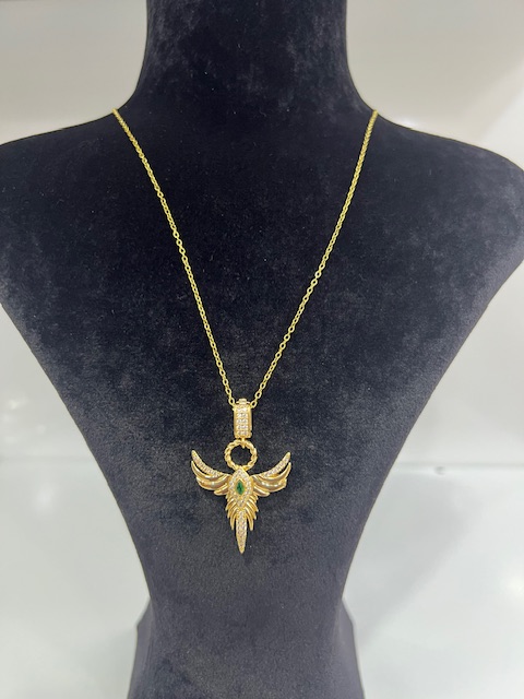 Kanat model çelik kolye