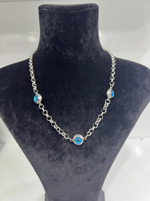 Nazar boncuklu çelik kolye