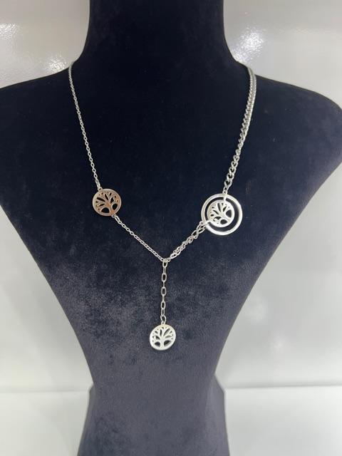 Hayat ağacı Y model çelik kolye