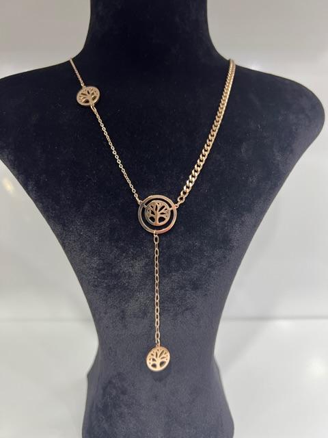 Rosegold hayat ağacı model çelik kolye
